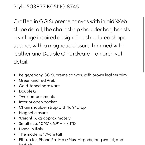 Authentic Gucci Ophidia GG small shoulder bag - Picture 8 of 8